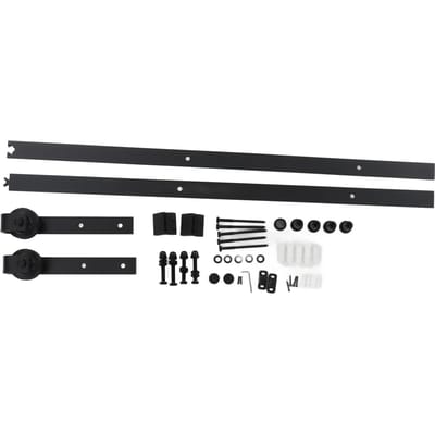 Kit de quincaillerie pour porte de grange coulissante de 1,8 m, ensemble de poulies pour porte de grange simple, pour chambre à coucher, salon