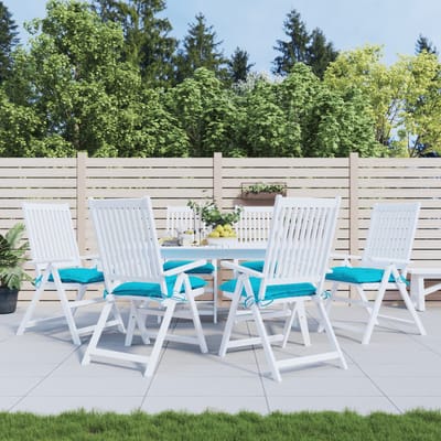 vidaXL - Stoelkussens - 6 - st - 50x50x7 - cm - stof - turquoise