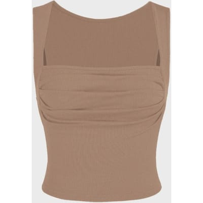 Gerimpelde Blouse met Vierkante Hals