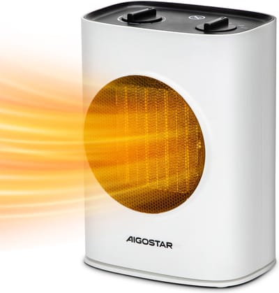 Aigostar Elektrische Kachel - Ventilatorkachel - Verstelbare Thermostaat - 90°Bereik - Tot 20㎡ - Wit