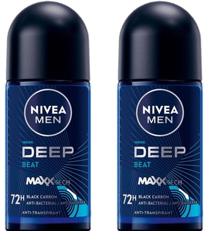 Nivea Deo Roller Men – Deep Black Carbon Beat 2 x 50 ml