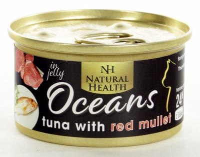Natural Health Cat Oceans Tuna & Red Mullet Multipack 24 X 85 Gram + Gratis Schuurman Snack