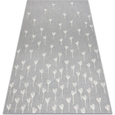 Kleden Rugsx Sisal tapijt SISAL FLAT 48779/637 Bloemetje grijs 120x170 cm