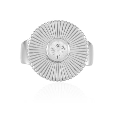 Cavill - Zilveren ring met 0,661 ct Cambodjaanse zircon - 925 Sterling Zilver met platina - Ronde briljant geslepen ring - Elegante sieraden dames