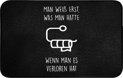 WC mat 80x50 cm - Antislip - Quotes - WC papier - Zwart - Humor - Toiletmat - Vloermat - Douchemat - Toilet tapijt - Toiletmatten