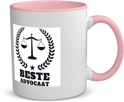 Akyol - beste advocaat koffiemok - theemok - roze - Beste advocaat - collega - cadeau - 350 ML inhoud