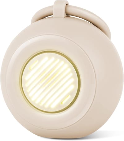 Draagbare geluidsmachine met nachtlampje, draagbaar, met 15 ontspannende geluiden en timer, USB, oplaadbaar, witte ruis voor baby's, kinderen of volwassenen, wit