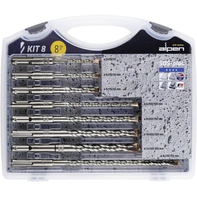 Alpen 80704100100 Carbide Hamerboorset 8-delig 5 mm, 6 mm, 6 mm, 8 mm, 8 mm, 8 mm, 10 mm, 12 mm SDS-Plus 1 set(s)