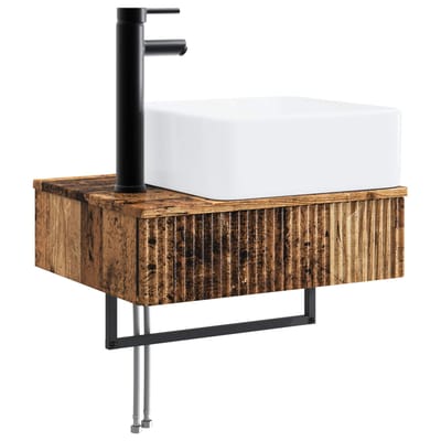vidaXL - Wandgemonteerde - wastafel - Oud - hout - 50 - x - 41 - x - 39 - cm - Bewerkt - hout