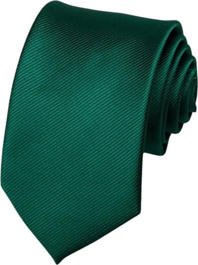 Fako Fashion - Brede Stropdas - Gestreept - Ribstructuur - 100% Zijde - Effen - 8cm - 145cm - Donkergroen