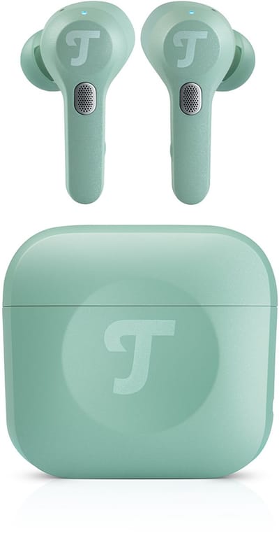 Teufel AIRY TWS PRO - True Wireless oortjes met noise cancelling, transparantiemodus, draadloos opladen, batterij tot 32 uur, IPX4 waterbestendig - Misty Green