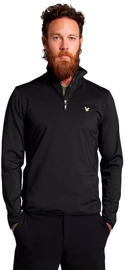 Lyle & Scott Tonal Eagle Fleece Met Halve Rits Zwart M Man