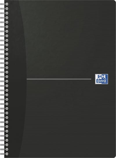 Oxford Office Essentials spiraalschrift, 180 bladzijden, ft A4, geruit 5 mm, zwart 5 stuks