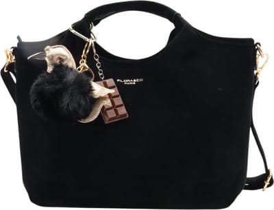 Flora&Co - Handtas - Suede look - magneetsluiting - zwart