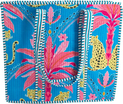 StarGems - Strandtas - Katoen - Rits - Blauwe Palm