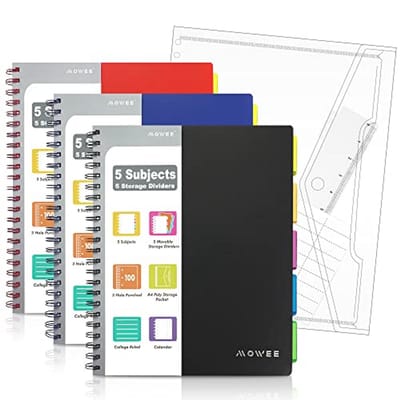 College Notitieboek met Vakken en Rolmaat - Set van 3