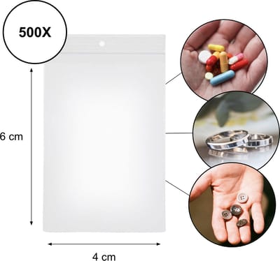 PD® - Gripzakjes - Gripzakjes 40 x 60 - 500 stuks - EXTRA STERK - Diamond painting zakjes - Gripzakjes klein - Grip zakjes 500 stuks - Transparant