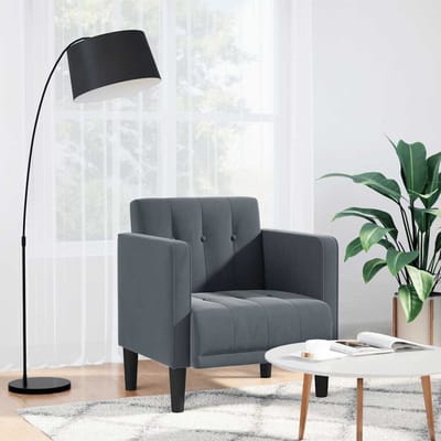 vidaXL - Fauteuil - met - armleuningen - Donkergrijs - 53 - cm - Fluweel