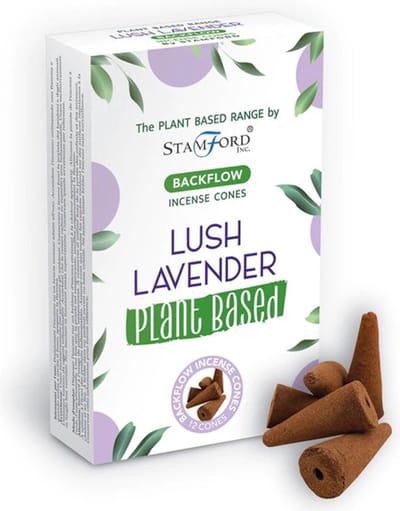 Backflow Wierook kegels - Lavender - 12 Stuks - Plantaardig - Vegan - Plant Based - Incense Cones - Waterval Wierook - Lavendel