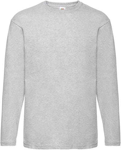 T-shirt Fruit Of The Loom Valueweight Lange Mouw Grijs - S