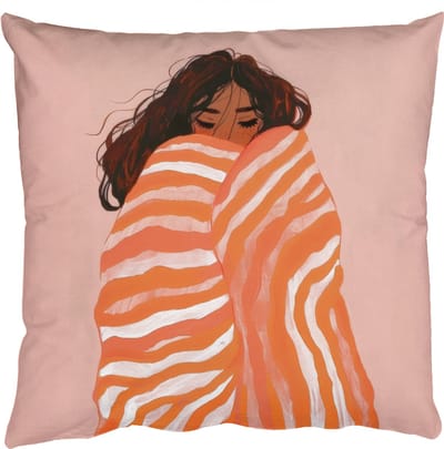 Sierkussens - Kussentjes Woonkamer - 50x50 cm - Meisje - Deken - Gestreept - Oranje
