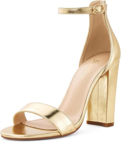 Dames Sandalen met Blokhak en Enkelband - Hoge Hak Zomerschoenen