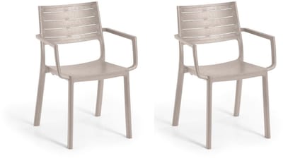 Keter Metaline tuinstoel - 2 stuks - 53,3x60,2x81,3 cm - Grijs