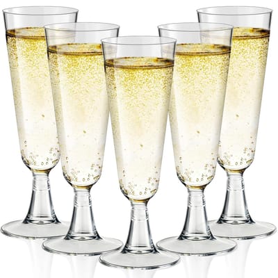 Plastic champagnefluiten, 150 ml wijnglas, cocktailbekers voor bruiloft, Kerstmis, verjaardagen en feestjes