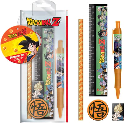 DRAGON BALL Z Schrijfwarenset Incl. Pen, Potlood, Gum, Puntenslijper, Liniaal