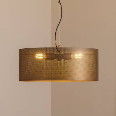 Domiluce Hanglamp Zofia, koffiebruin, metaal, Ø 50 cm, 3-lamps, E27