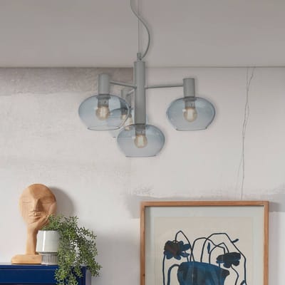 it's about RoMi Hanglamp Bologna - Grijs - 43x43x34cm - Modern - Hanglampen Eetkamer, Slaapkamer, Woonkamer
