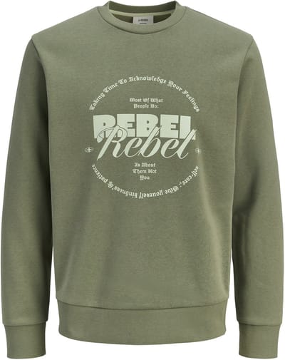 JJ Rebel Gray Crew Neck Sweater Heren - Maat M