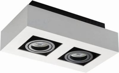 Moderne plafondspot tweevoudig wit 26833
