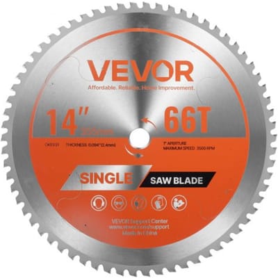 VEVOR cirkelzaagblad (355 mm φ & 66 scherpe tanden & 2,4 mm dikte) Ideaal voor het zagen van metaal, compatibel met cirkelzaag, gelegeerd stalen zaagblad met geluiddempende verwarmingskanalen