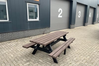 Rockwood® Picknicktafel Vlier - Zwaar Kunststof - Quartz Brown 2.40m
