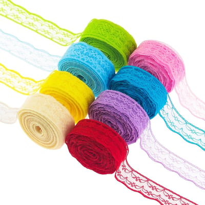 Solidchoice - Set van 8 Vintage Kantlinten 10 Meter voor Decoratieve Ambachten