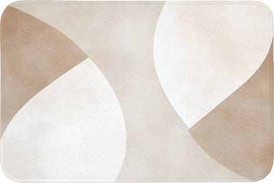 Badmat 90x60 cm - Antislip - Bruin - Japandi - Abstract - Badmatten voor badkamer - Badkamermat - Douchemat - Badkamer mat