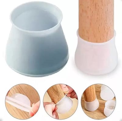 8 Stuks Siliconen Stoelpootdoppen I Stoelpootbeschermers I Tafelpoot Beschermers I Tafelpoot Doppen I Transparant I 3,6- 4.3 CM Diameter I Rekbaar