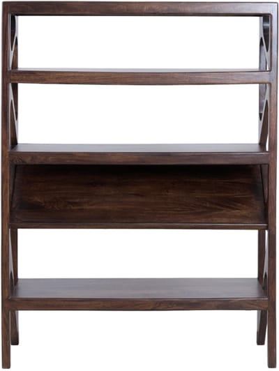 Light&living Kast open 120x40x160 cm YUKI mango hout chocolade bruin+glas