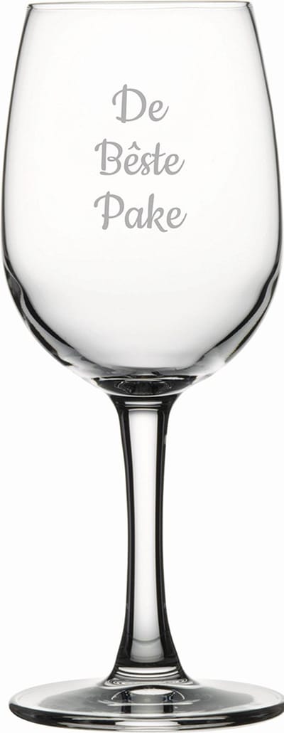 Gegraveerde witte wijnglas 26cl De Bêste Pake