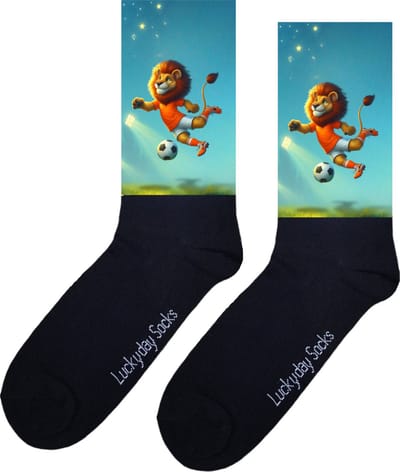 EK - WK - 2026 - Grappige sokken - Verjaardag cadeau - Leuke sokken - Vrolijke sokken - Luckyday Socks - Vaderdag - Moederdag - Leeuw - Nederland - Voetbal - Sokken waar je vrolijk van wordt - 37-44