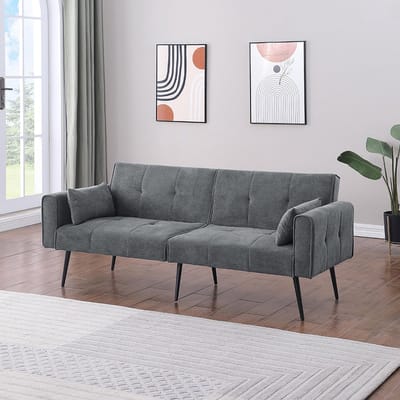 BLACKCOLORS - Slaapbank - Opvouwbare 2-zits slaapbank - Chaise longue - Futon - Voor woonkamer