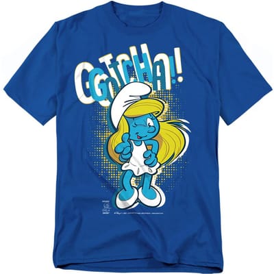 De Smurfen Unisex Volwassene Gotcha! Smurfin T-shirt M koningsblauwe kleur