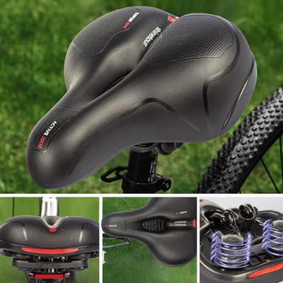 Oversized Fietszadel voor Comfortabel Fietsen - Ademend, Schokabsorberend en Inclusief Regenhoes en Gereedschap voor MTB en Stadsfietsen