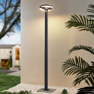 Lindby LED buitenlamp Keily, cirkel, antraciet, metaal