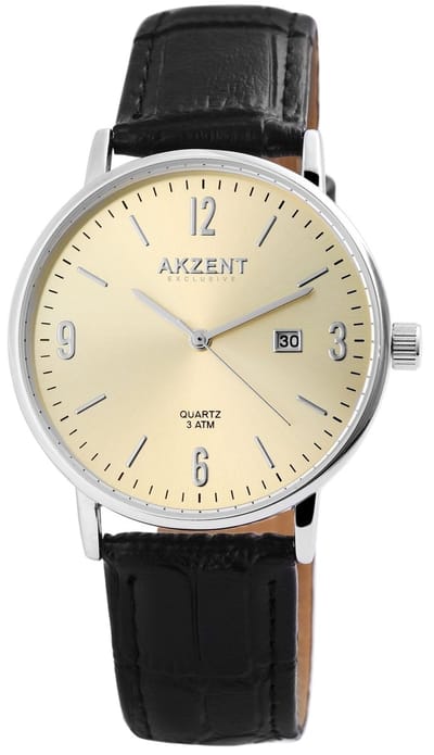 AKZENT Herenhorloge van imitatieleer Karam Akzent Exclusief herenhorloge met imitatieleren band
