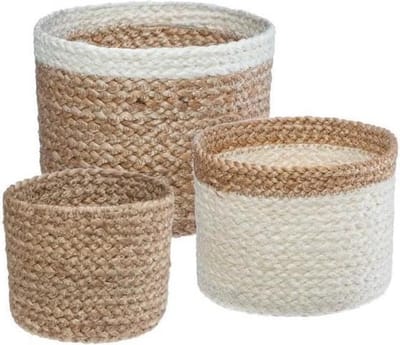 Atmosphera Kids Jute opbergmanden - Set van 3 Bloempot - Opberger Decoratie