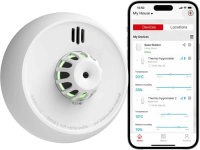 X-Sense XH02-M Draadloos koppelbare hittemelder met WiFi - 7 jaar batterij – Keukenmelder - Werkt via app - Voldoet aan Europese norm - Link+ Pro - Brandalarm – Warmtemelder