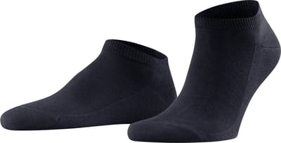 FALKE Family kort eenkleurig katoen sneakersokken enkelsokken heren blauw - maat 39-42