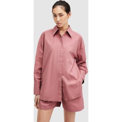 AllSaints Karina Shirt Ash Rose Pink Maat: 12 | Overhemden Outlet | Dames | Roze